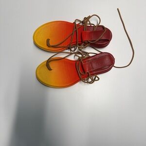 Chloe Red and Yellow Gradient Sandals